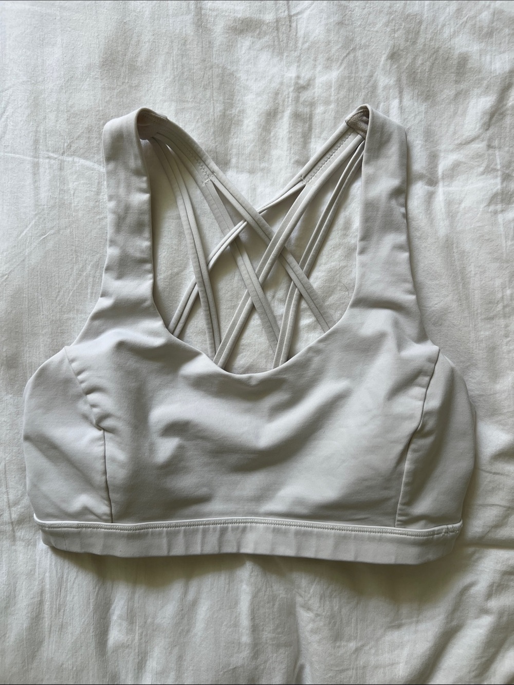 lululemon athletica Light Gray Strappy Crossback Sports Bra 6